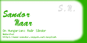 sandor maar business card