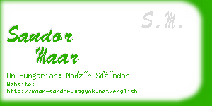 sandor maar business card